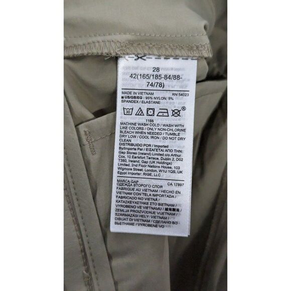 Gap Womens Size 28 Olive Flat Front 8" Tech Mid Rise Slash Pocket Chino Shorts - Picture 7 of 7